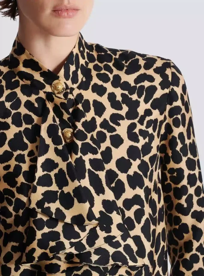 Leopard print ruffled shirt Leopard print ruffled shirt