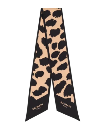Leopard print silk bandana