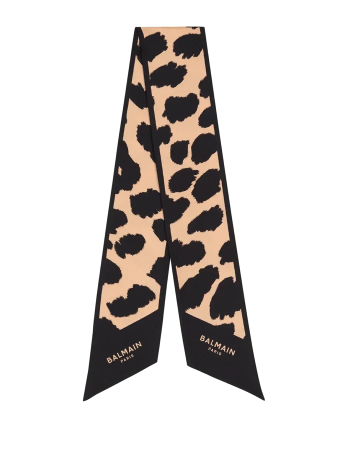 Leopard print silk bandana