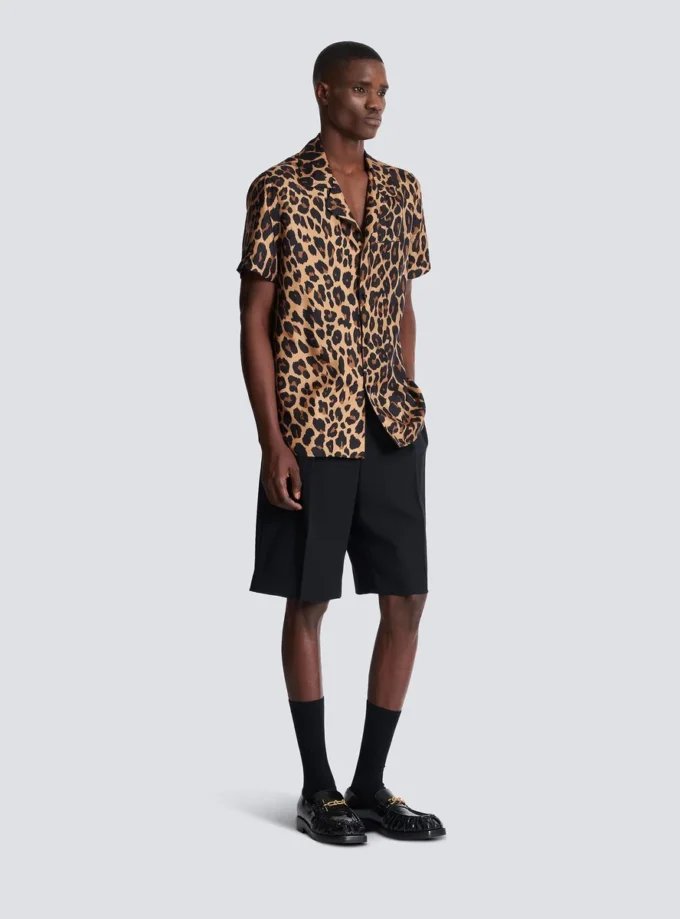Leopard print silk pyjama shirt Leopard print silk pyjama shirt