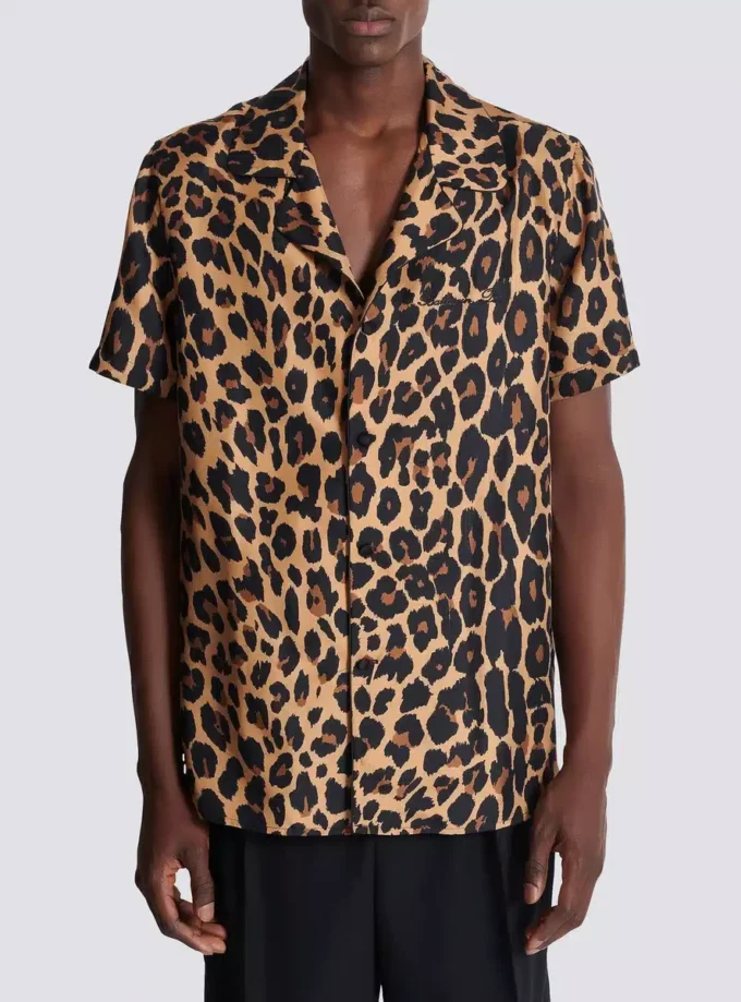 Leopard print silk pyjama shirt Leopard print silk pyjama shirt