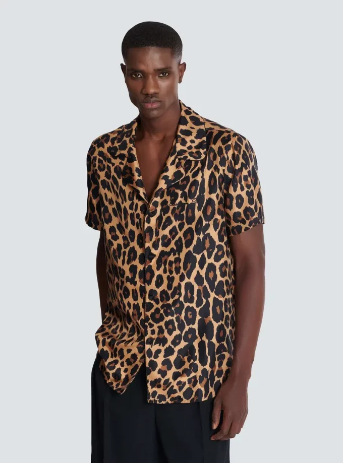 Leopard print silk pyjama shirt Leopard print silk pyjama shirt