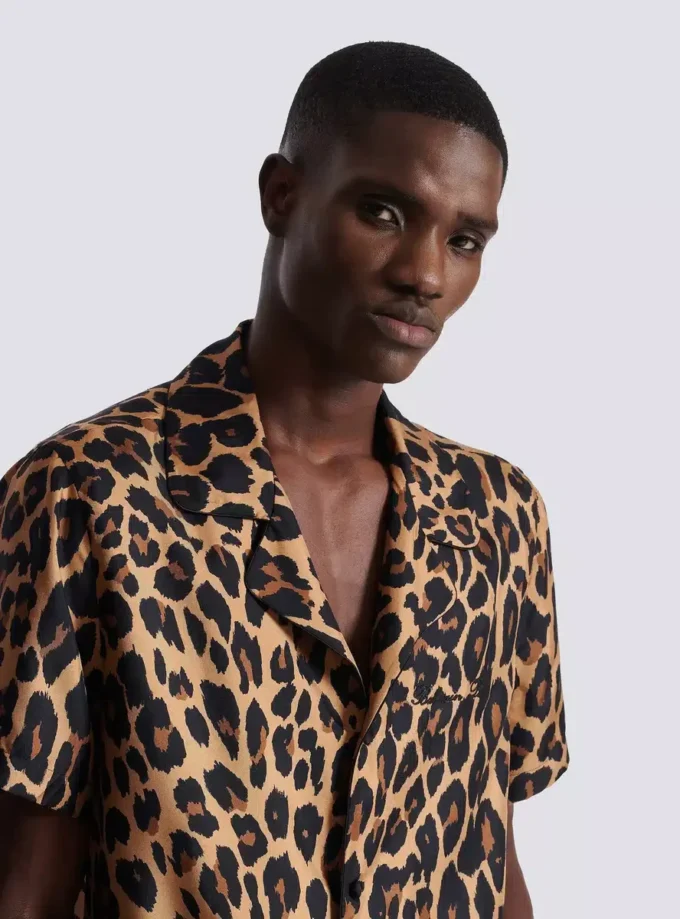 Leopard print silk pyjama shirt Leopard print silk pyjama shirt