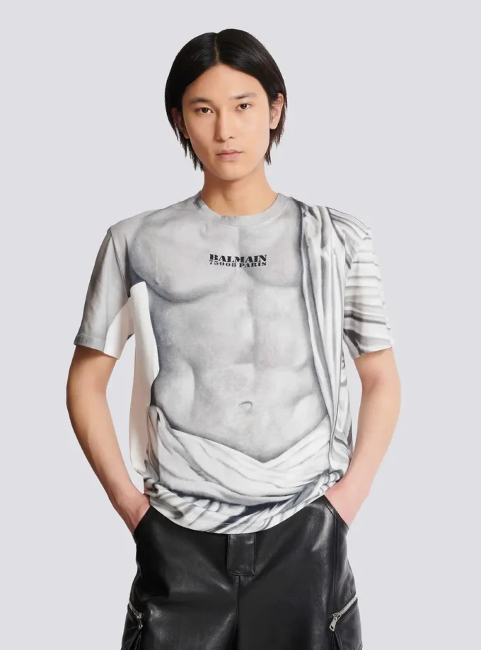 Logo T-shirt with Statue print