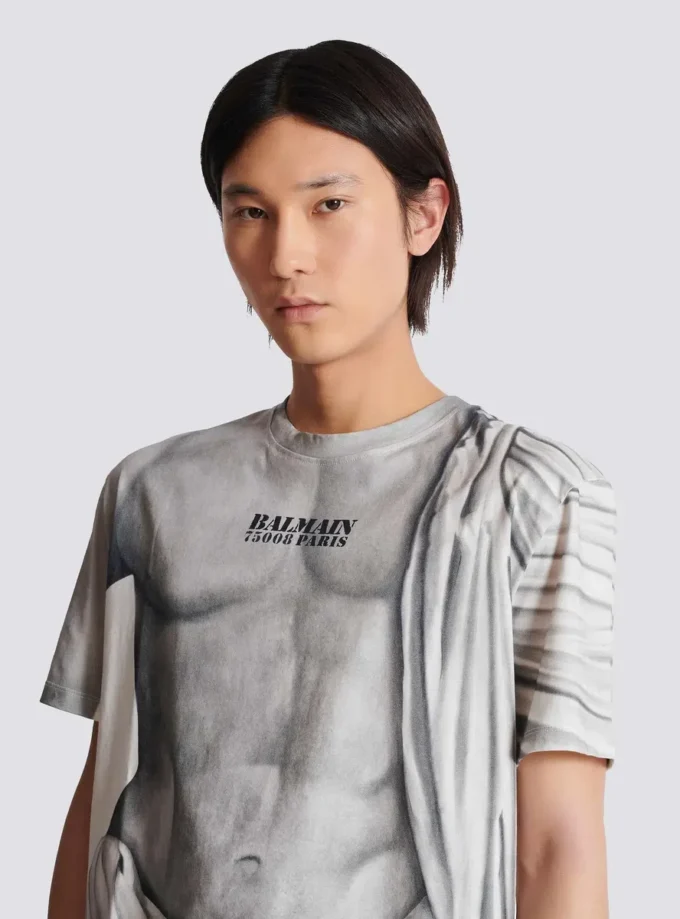 Logo T-shirt with Statue print