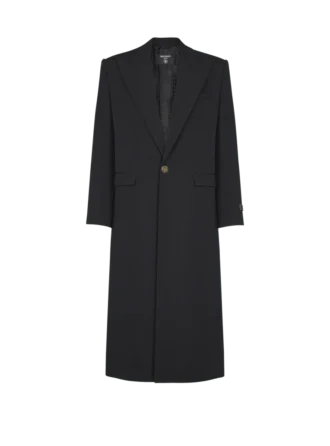 Long coat in grain de poudre wool