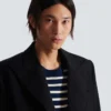 Long coat in grain de poudre wool