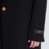 Long coat in grain de poudre wool