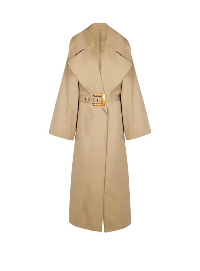 Long cotton gabardine trench coat Long cotton gabardine trench coat