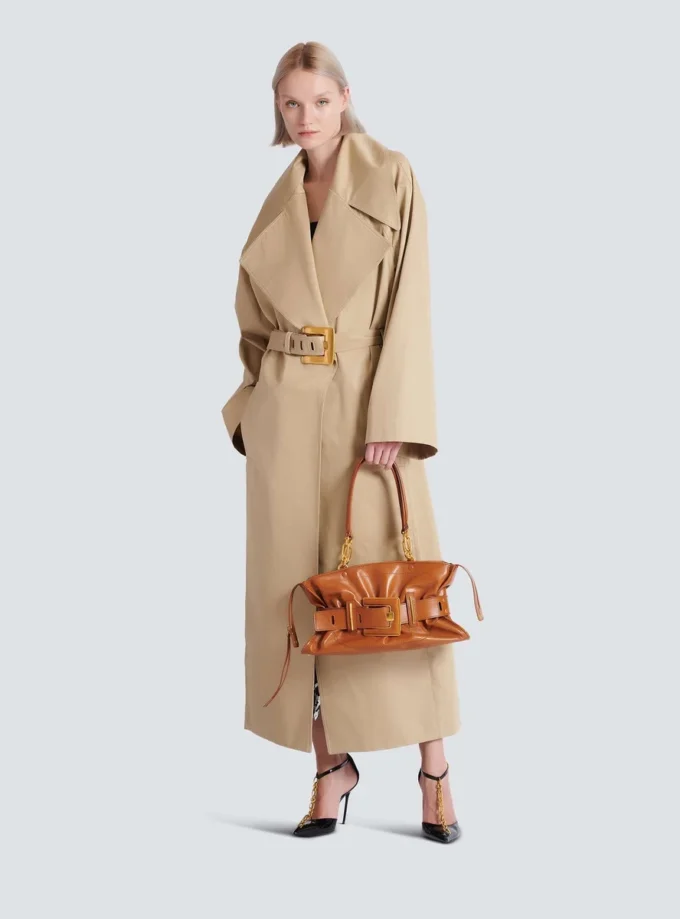 Long cotton gabardine trench coat Long cotton gabardine trench coat