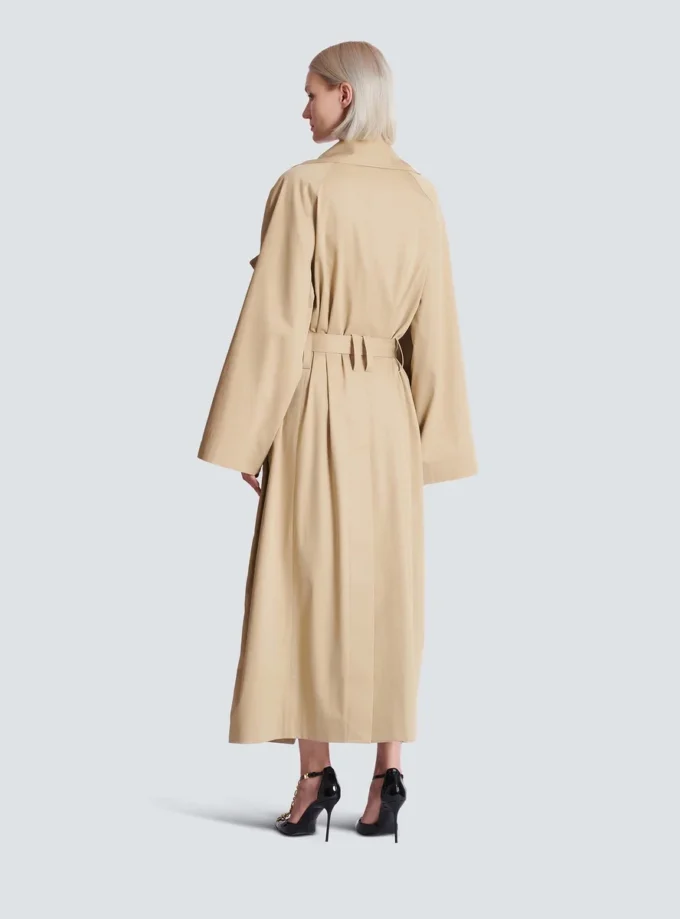 Long cotton gabardine trench coat Long cotton gabardine trench coat
