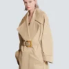 Long cotton gabardine trench coat Long cotton gabardine trench coat