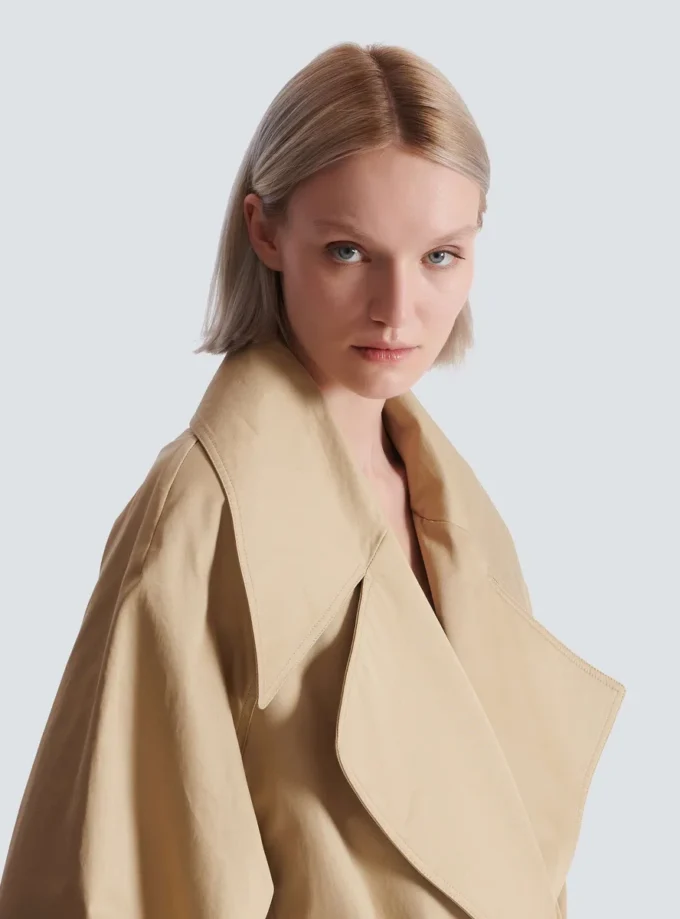 Long cotton gabardine trench coat Long cotton gabardine trench coat