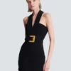 Long crepe dress with belt Long crepe dress with belt