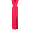 Long crepe dress with embellished detail Long crepe dress with embellished detail