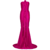 Long draped bustier dress with embellished detail