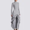 Long draped cotton knit dress Long draped cotton knit dress