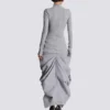 Long draped cotton knit dress Long draped cotton knit dress