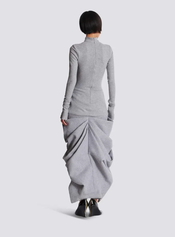 Long draped cotton knit dress Long draped cotton knit dress