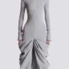 Long draped cotton knit dress Long draped cotton knit dress