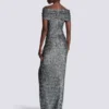 Long draped sequin dress
