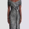 Long draped sequin dress