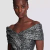 Long draped sequin dress