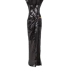 Long draped sequin dress with embellished detail