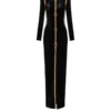 Long embellished velvet dress