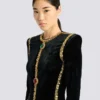Long embellished velvet dress
