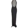 Long embroidered slit dress Long embroidered slit dress