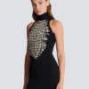 Long embroidered slit dress Long embroidered slit dress