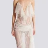 Long flowing dress with lace ruffles Long flowing dress with lace ruffles