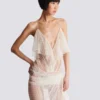 Long flowing dress with lace ruffles Long flowing dress with lace ruffles