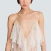 Long flowing dress with lace ruffles Long flowing dress with lace ruffles