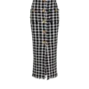 Long gingham tweed skirt
