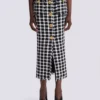 Long gingham tweed skirt