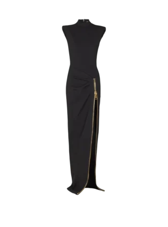 Long jersey dress with leg slit