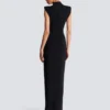 Long jersey dress with leg slit Long jersey dress with leg slit