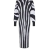 Long knit dress with zebra intarsia Long knit dress with zebra intarsia