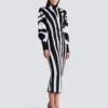 Long knit dress with zebra intarsia Long knit dress with zebra intarsia
