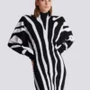 Long knit dress with zebra intarsia Long knit dress with zebra intarsia