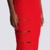 Long knit skirt with cut-outs