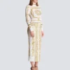 Long printed bodycon dress with Balmain Foulard pattern