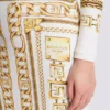 Long printed bodycon dress with Balmain Foulard pattern