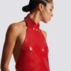 Long sequin halterneck dress