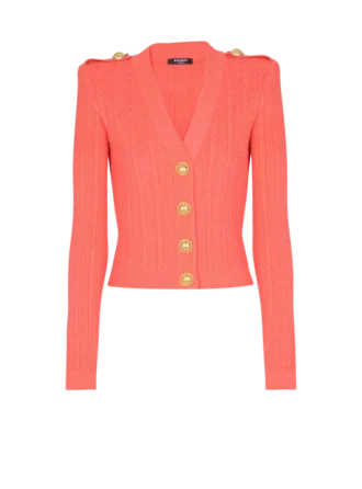 Long-sleeved cable-knit cardigan Long-sleeved cable-knit cardigan