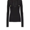 Long-sleeved lace-up top Long-sleeved lace-up top