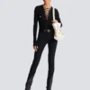 Long-sleeved lace-up top Long-sleeved lace-up top