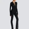Long-sleeved lace-up top Long-sleeved lace-up top